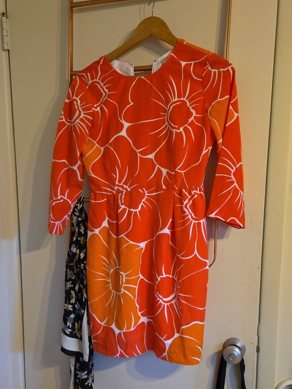Anthroplogie Hutch Bright Orange Floral Dress